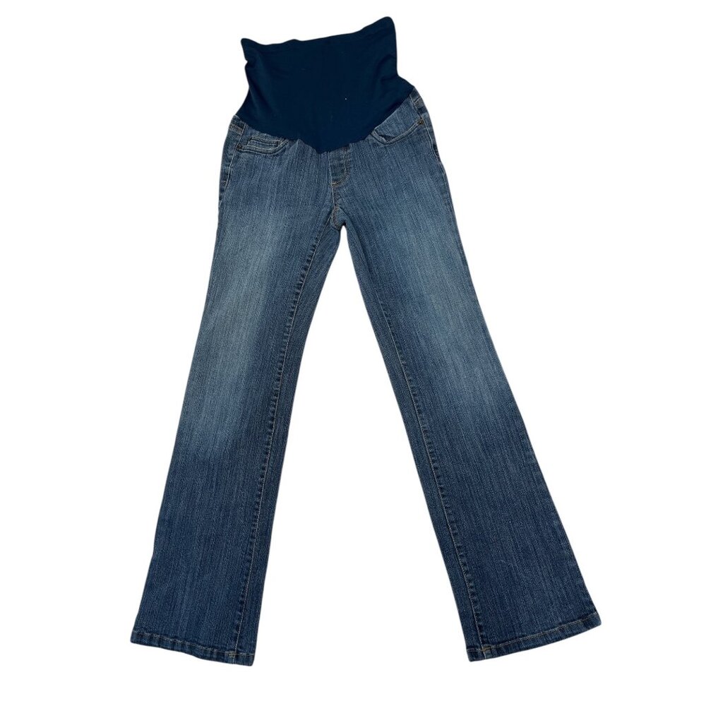 Motherhood Maternity Denim Overbump Panel Jeans Size Small Blue Bootcut